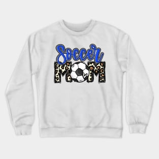 Soccer Mom   Soccer Mom Blue Leopard Crewneck Sweatshirt